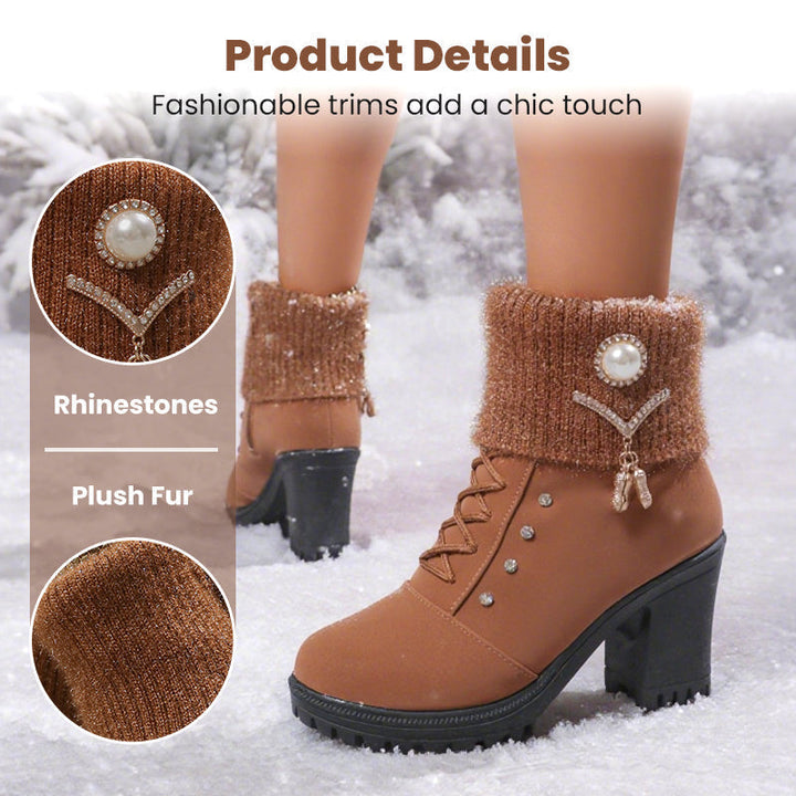 MOTS™ Elegant Knit-Cuff Heeled Boots
