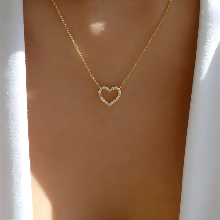 Romane – Herzförmige Zirkonia-Halskette 