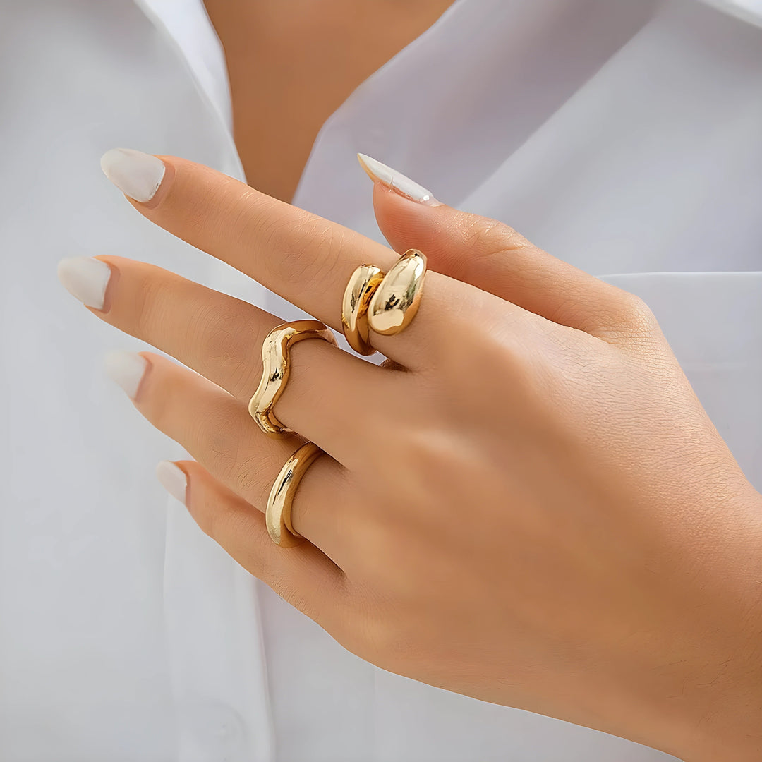 Lison – Ensemble de bagues délicates (3 pièces)