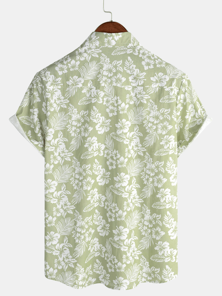 Hawaiian Short Sleeve Floral Blouse