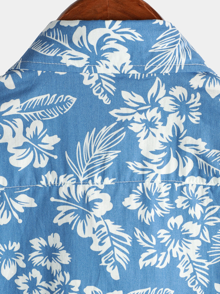 Hawaiian Short Sleeve Floral Blouse