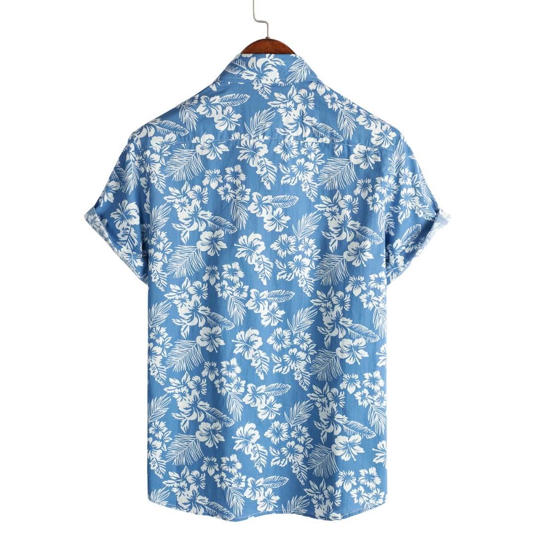 Hawaiian Short Sleeve Floral Blouse