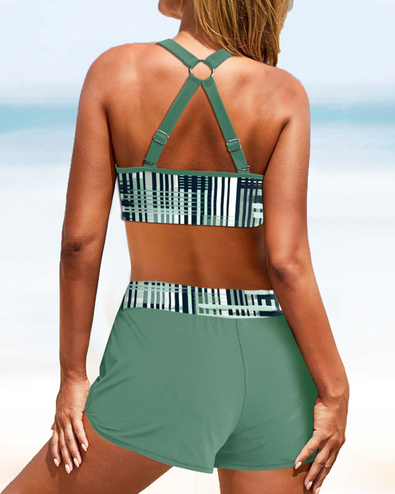 Janette - High-Waisted Striped Bikini