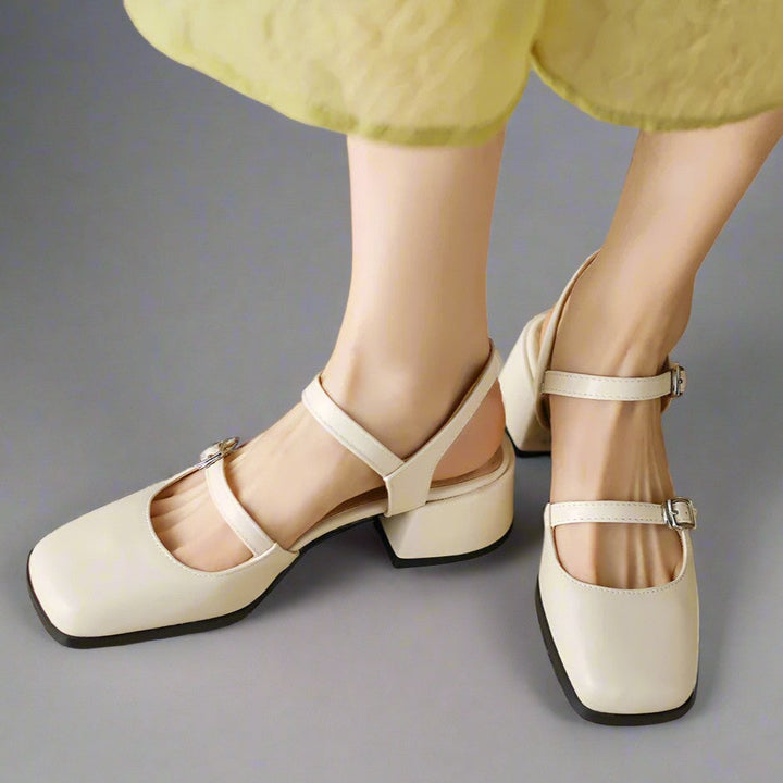 MARCELINA DOUBLE-BUCKLE HEELS