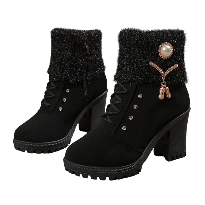 MOTS™ Elegant Knit-Cuff Heeled Boots