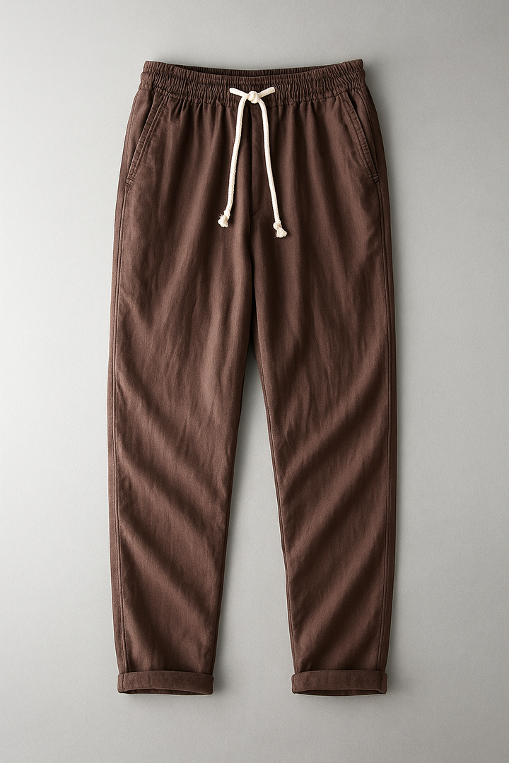 Elegant Red Linen Pants