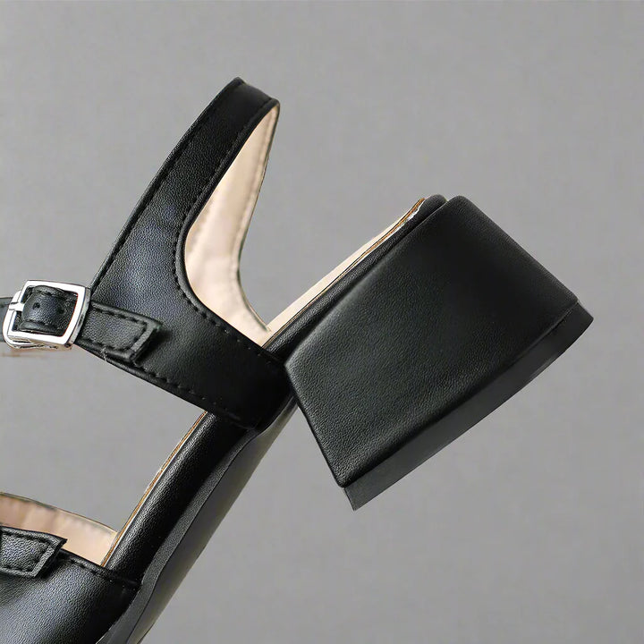 MARCELINA DOUBLE-BUCKLE HEELS