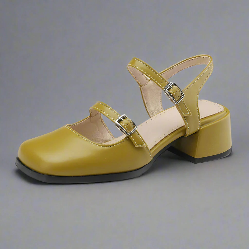 MARCELINA DOUBLE-BUCKLE HEELS