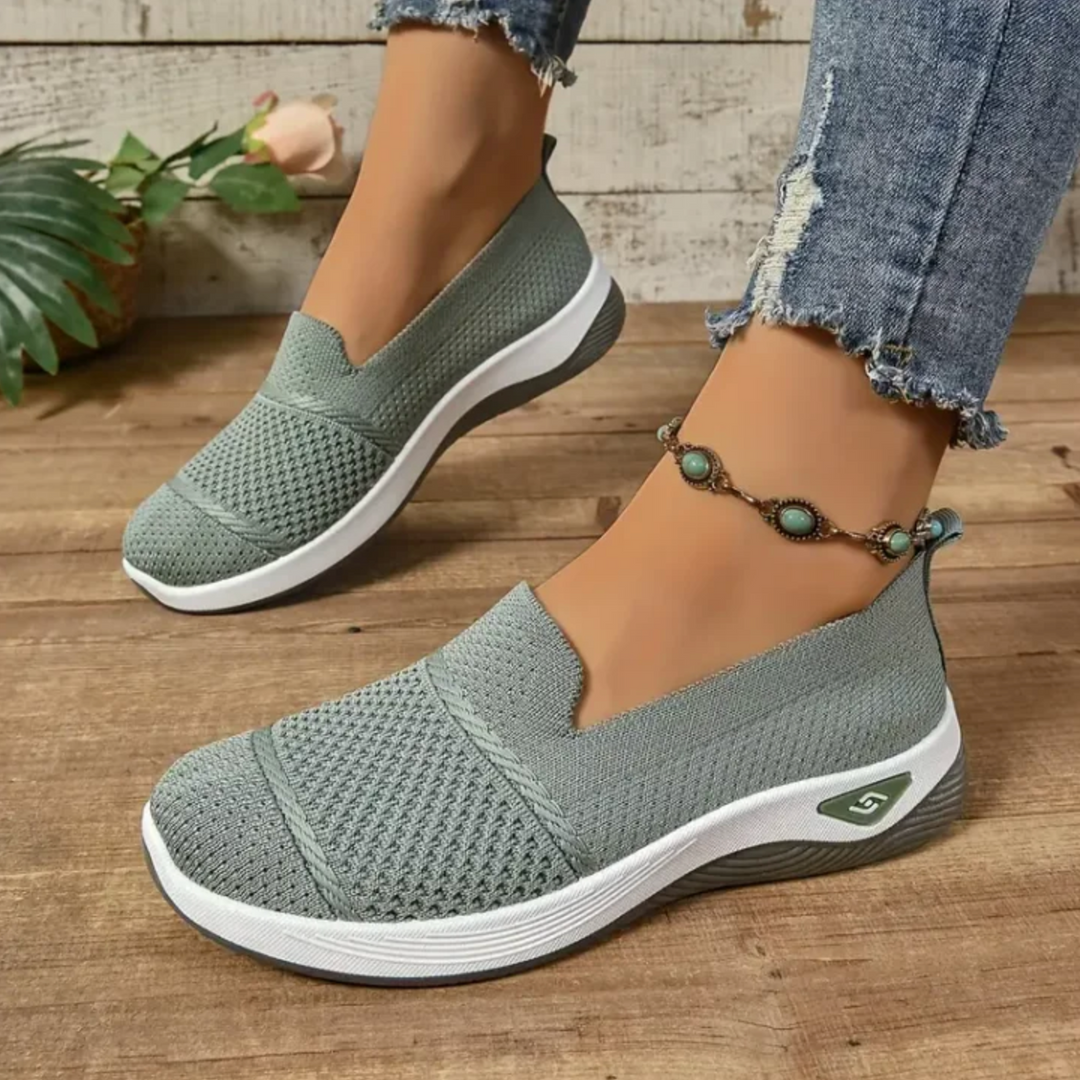 ComfortKnit™ Slip-On Orthopedic Walking Sneakers — Breathable, Cushioned, Non-Slip
