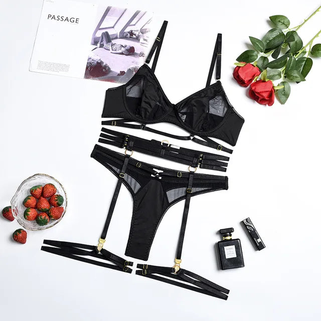 Adriana - 3 Piece French Lingerie Set