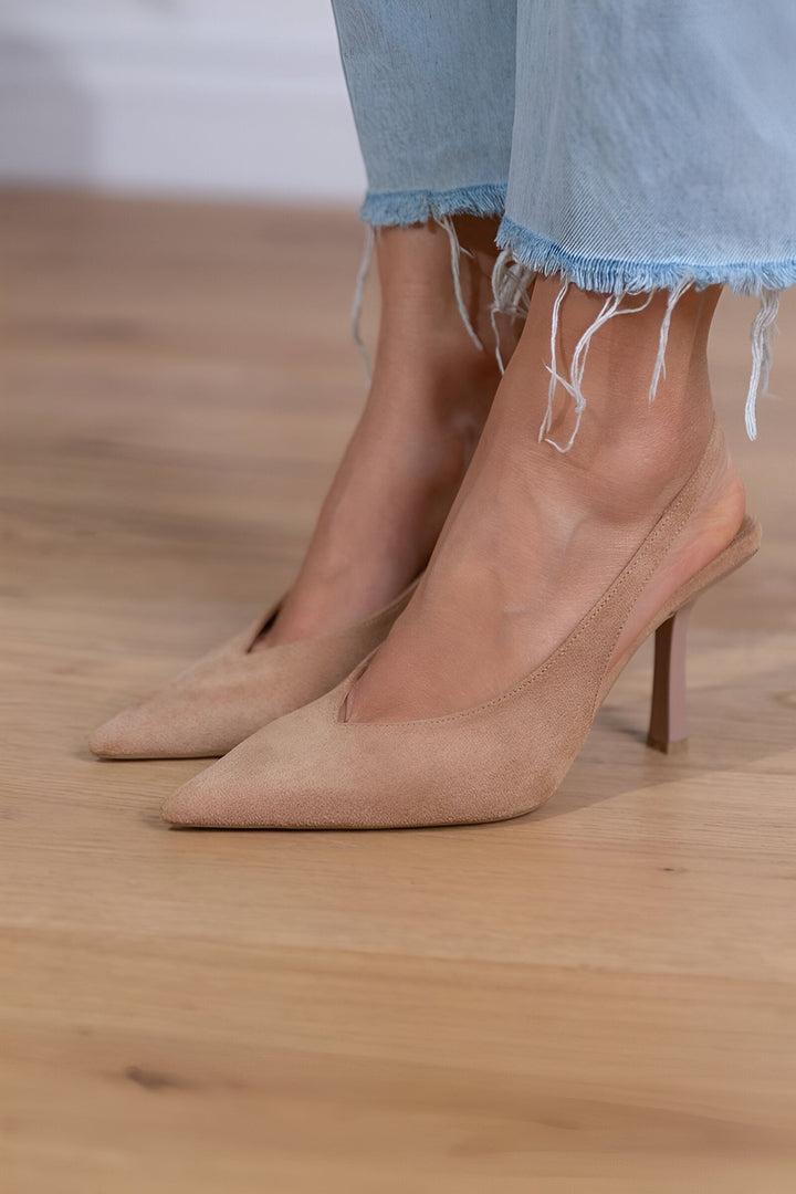 Noémie – Nude Slingback Heels